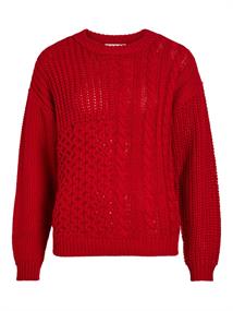 VIKANA L/S DETAILED KNIT /B equestrian red