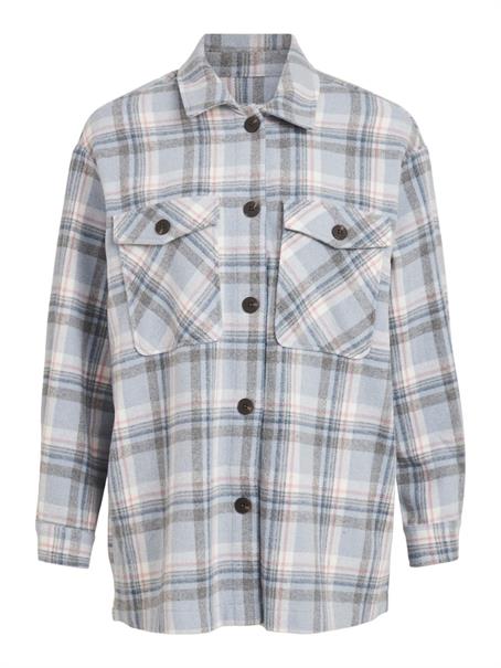 VIKIKI L/S SHACKET cashmere blue