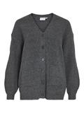 VIKIMMIS V-NECK L/S KNIT CARDIGAN/R dark grey melange