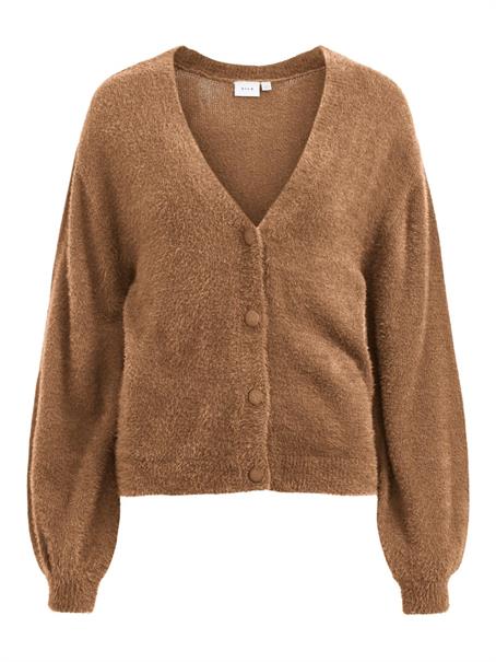 VILAJULI LS OVERSIZE REV KNIT CARD - FAV toasted coconut