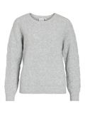VILASSIA O-NECK L/S CABEL KNIT TOP -NOOS light grey melange