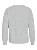 VILASSIA O-NECK L/S CABEL KNIT TOP -NOOS light grey melange