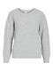 VILASSIA O-NECK L/S CABEL KNIT TOP -NOOS light grey melange