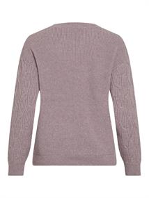 VILASSIA O-NECK L/S CABEL KNIT TOP -NOOS toadstool