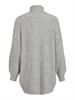 VILEAH ZIPPER L/S KNIT TUNIC light grey melange