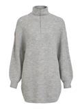 VILEAH ZIPPER L/S KNIT TUNIC light grey melange