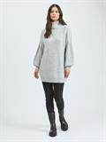 VILEAH ZIPPER L/S KNIT TUNIC light grey melange