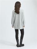 VILEAH ZIPPER L/S KNIT TUNIC light grey melange