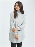VILEAH ZIPPER L/S KNIT TUNIC light grey melange