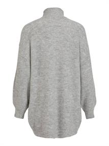 VILEAH ZIPPER L/S KNIT TUNIC light grey melange