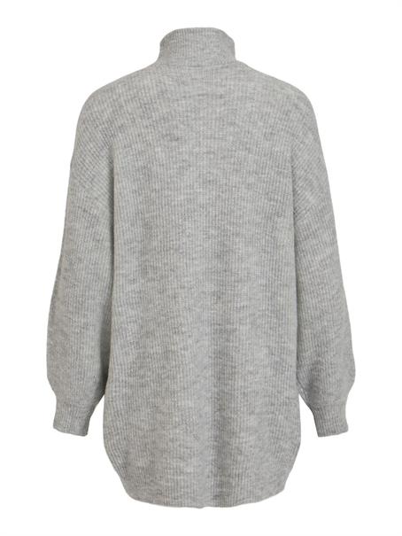 VILEAH ZIPPER L/S KNIT TUNIC light grey melange