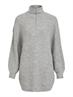 VILEAH ZIPPER L/S KNIT TUNIC light grey melange
