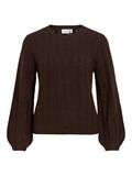 VILIGA POINTELLE L/S O-NECK TOP -NOOS coffee bean