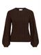 VILIGA POINTELLE L/S O-NECK TOP -NOOS coffee bean