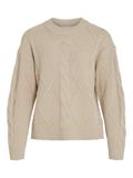 VILOU O-NECK L/S CABLE KNIT TOP - NOOS feather gray