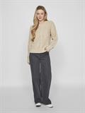VILOU O-NECK L/S CABLE KNIT TOP - NOOS feather gray