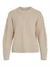 VILOU O-NECK L/S CABLE KNIT TOP - NOOS feather gray