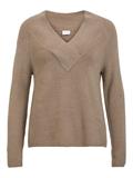 VIMADELIA V-NECK L/S KNIT TOP - NOOS fungi