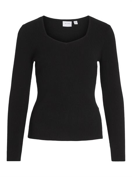 VIMAXINIA L/S SQUARE-NECK KNIT TOP black