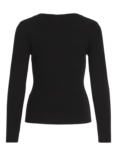 VIMAXINIA L/S SQUARE-NECK KNIT TOP black