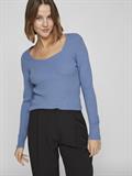 VIMAXINIA L/S SQUARE-NECK KNIT TOP coronet blue