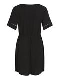 VIMESA DETAIL V-NECK S/S DRESS - NOOS black