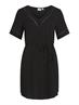 VIMESA DETAIL V-NECK S/S DRESS - NOOS black