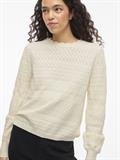 VIMILOS L/S O-NECK POINTELLE TOP - NOOS whisper white