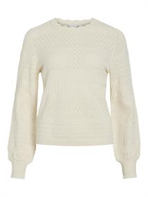 VIMILOS L/S O-NECK POINTELLE TOP - NOOS whisper white