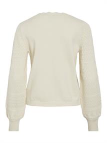 VIMILOS L/S O-NECK POINTELLE TOP - NOOS whisper white