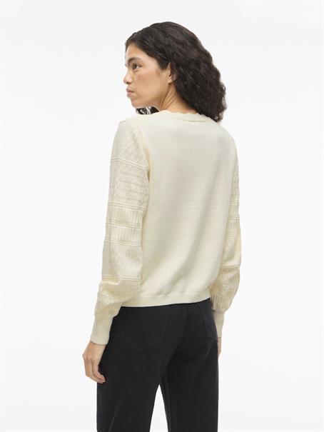 VIMILOS L/S O-NECK POINTELLE TOP - NOOS whisper white