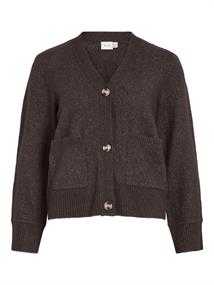 VIMIRAZ V-NECK L/S KNIT CARDIGAN/PB coffee bean