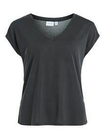 VIMODALA V-NECK S/S TOP - NOOS black