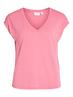 VIMODALA V-NECK S/S TOP - NOOS fandango pink