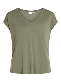 VIMODALA V-NECK S/S TOP - NOOS four leaf clover