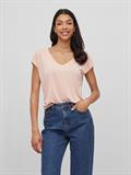 VIMODALA V-NECK S/S TOP - NOOS misty rose