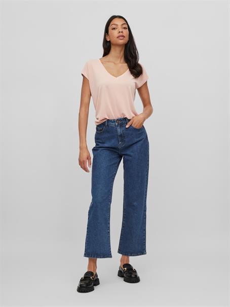 VIMODALA V-NECK S/S TOP - NOOS misty rose