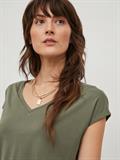 VIMODALA V-NECK S/S TOP/SU - NOOS four leaf clover