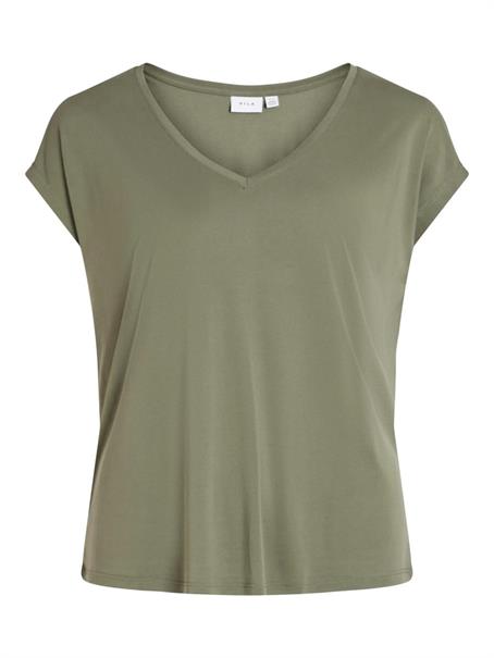 VIMODALA V-NECK S/S TOP/SU - NOOS four leaf clover