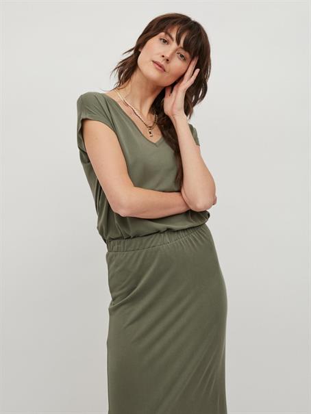 VIMODALA V-NECK S/S TOP/SU - NOOS four leaf clover