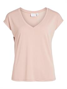 VIMODALA V-NECK S/S TOP/SU - NOOS misty rose