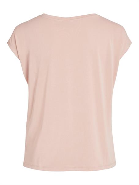 VIMODALA V-NECK S/S TOP/SU - NOOS misty rose