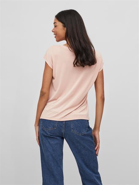 VIMODALA V-NECK S/S TOP/SU - NOOS misty rose