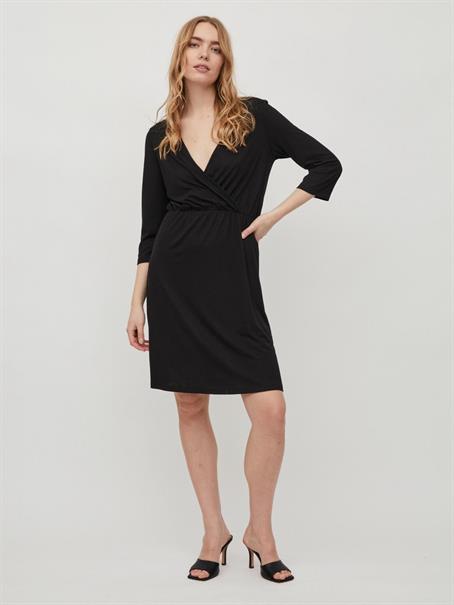 VIMOONEY 3/4 WRAP DRESS black