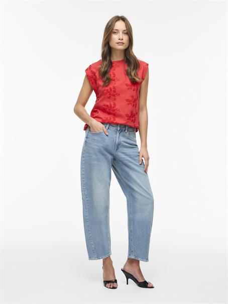VINAYLA O-NECK S/L TOP/1 hibiscus