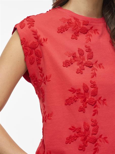 VINAYLA O-NECK S/L TOP/1 hibiscus
