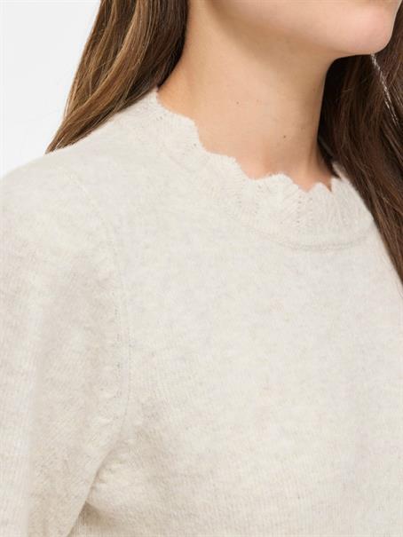 VINIKOLINA O-NECK 2/4 KNIT TOP - NOOS super light natural melan