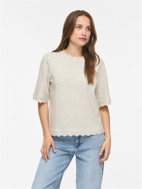 VINIKOLINA O-NECK 2/4 KNIT TOP - NOOS super light natural melan