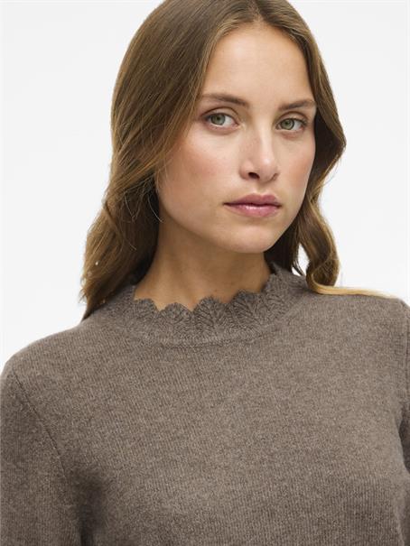 VINIKOLINA O-NECK L/S KNIT TOP - NOOS falcon