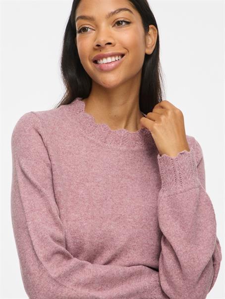 VINIKOLINA O-NECK L/S KNIT TOP - NOOS nostalgia rose